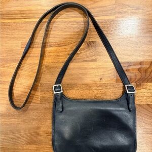 Vintage Coach Court Bag 9142 Black Leather Crossbody – USA Made